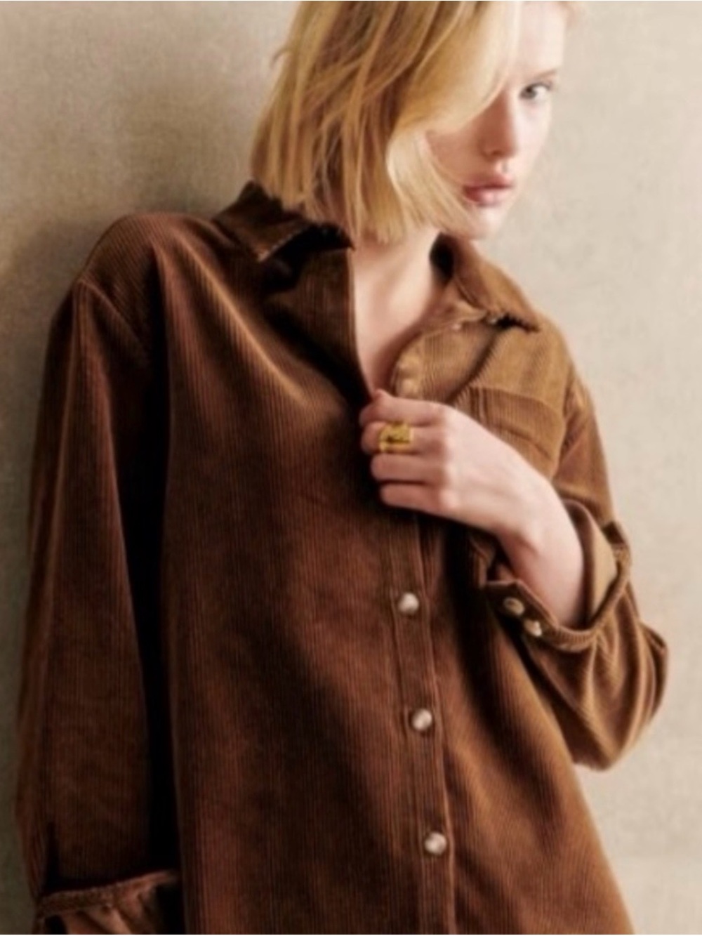 Sezane Corduroy Button up